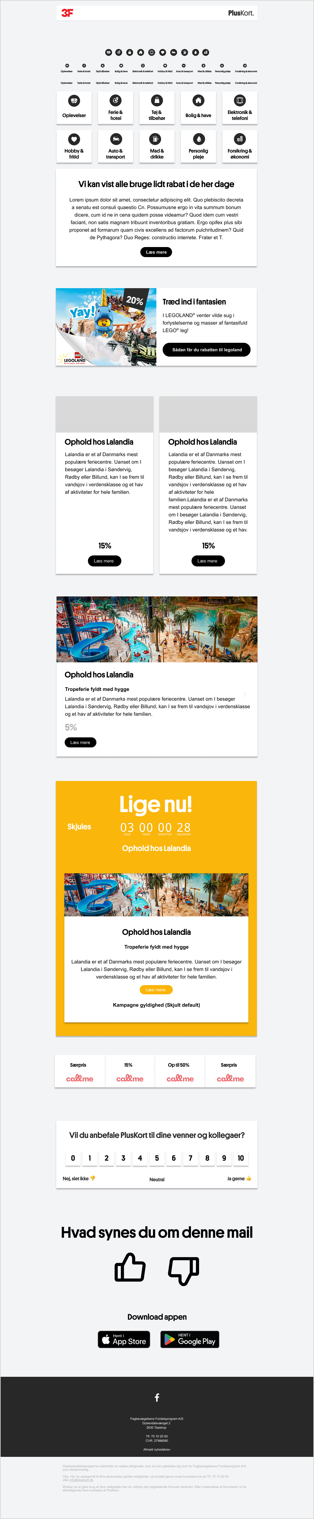 Pluskort email design