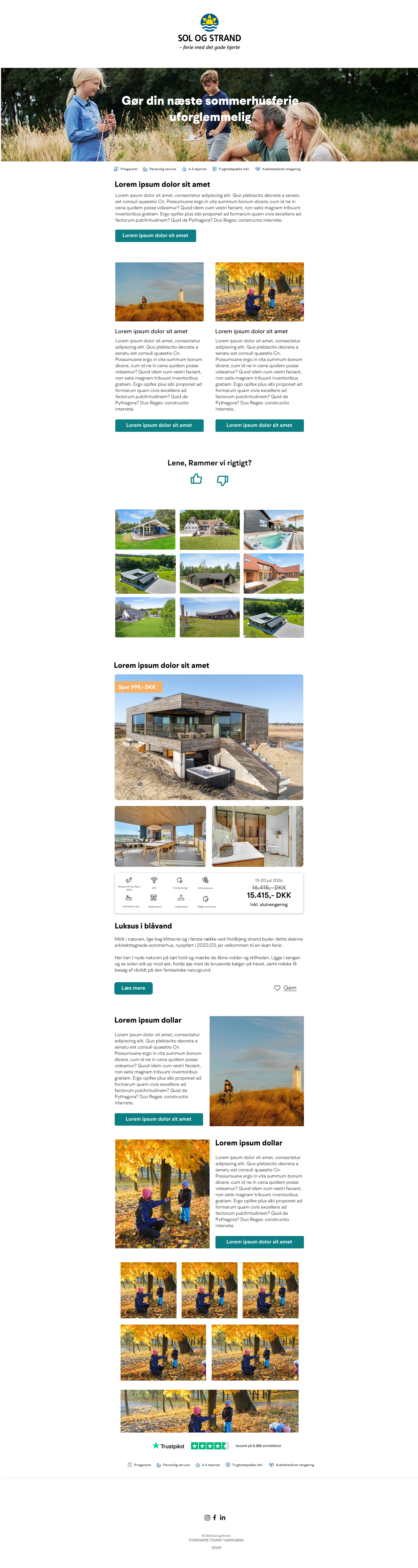 Sol og Strand email design